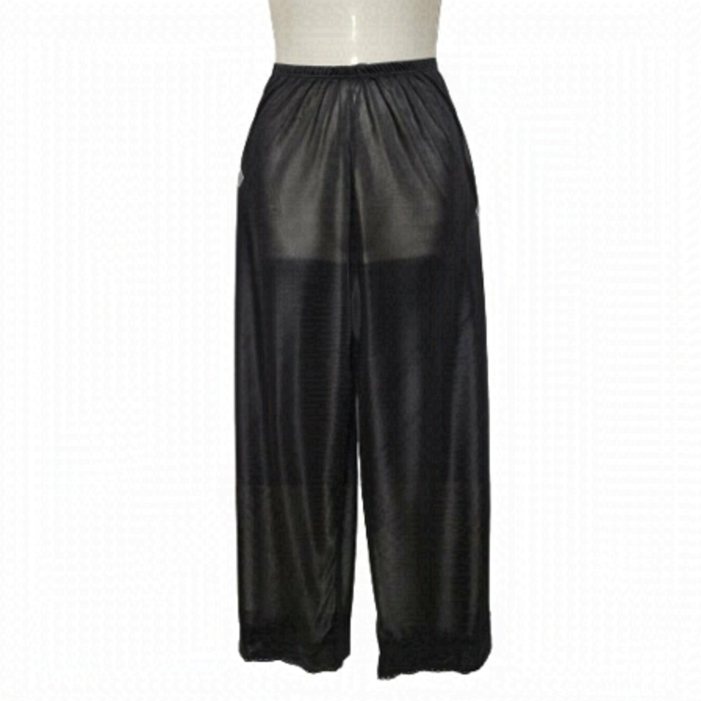 Black Sheer UnderPants, Cover Up Pants, Beach Pants, Casual Black Pants - Size M